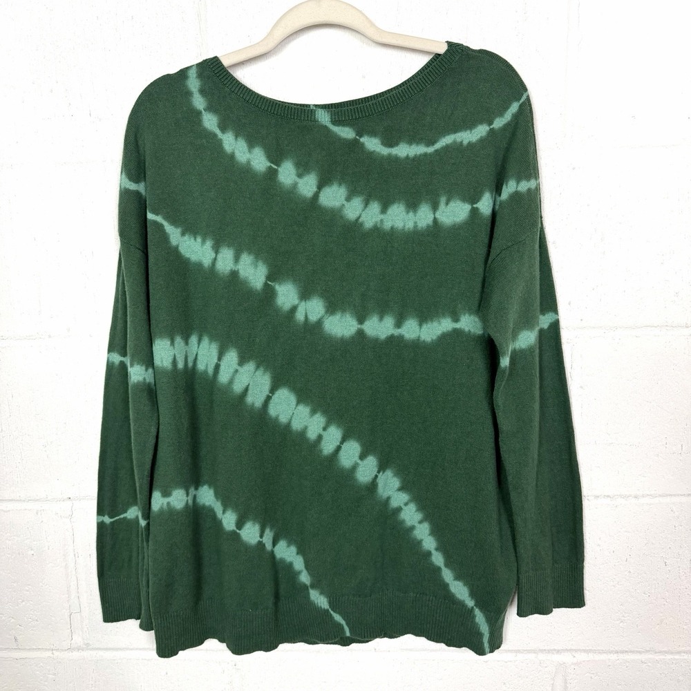J. Jill Womens Sweater Lightweight Relaxed Green Tie Dye‎ Boho Spring Beachy S